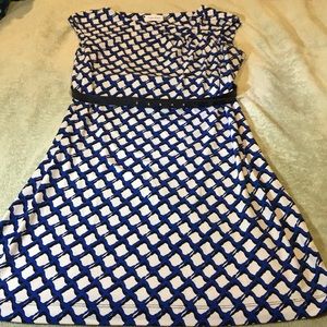 Calvin Klein sheath dress with faux leather belt